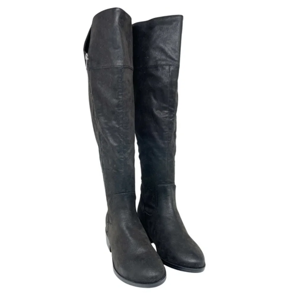 Mia‎ Women's Carsyn Faux Leather Zip Over The Knee Boots Black Size 8.5M